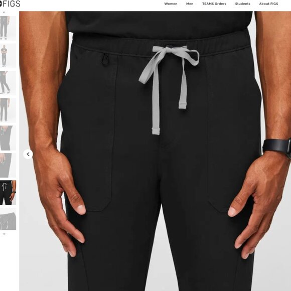 Figs Black Men's Cairo Cargo Scrub Pants Zip Fly size Medium - Picture 4 of 13